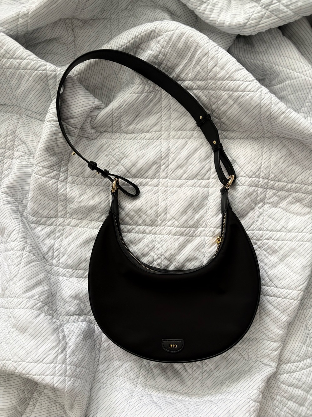 JW PEI Black Crescent Shoulder Bag